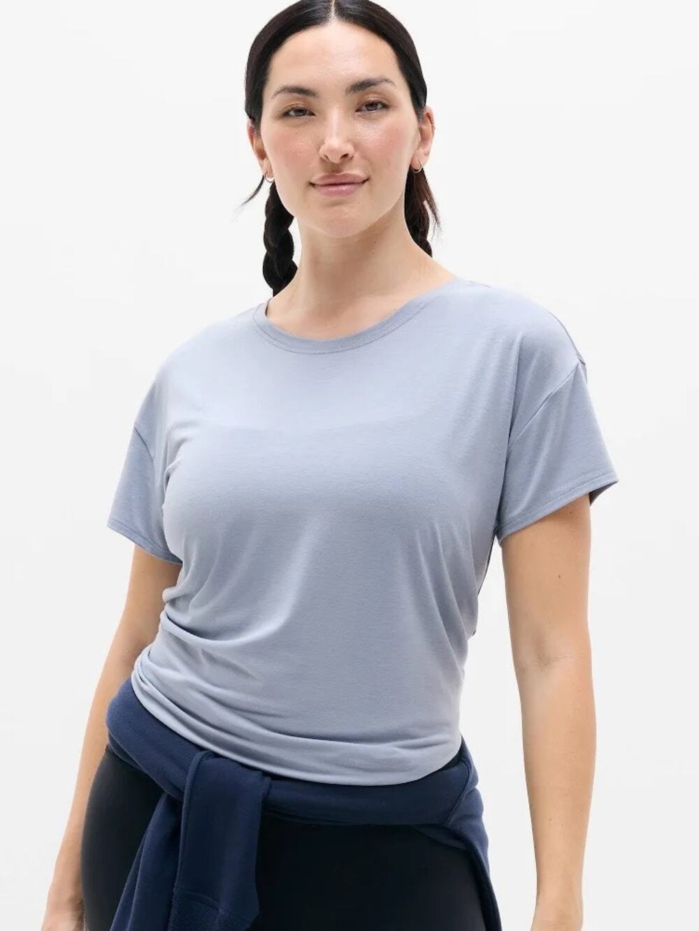 Athleta with ease tee small gray blue